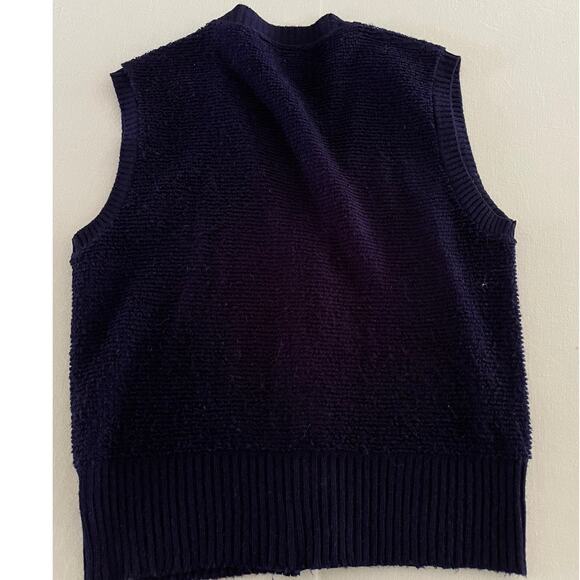 VTG 70s Women's Penrose Sweater Vest Cardigan Navy Blue size M - Picture 3 of 6